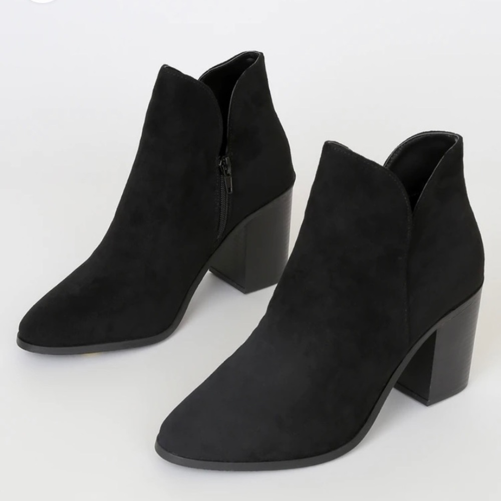 Lulu’s Black Suede Booties